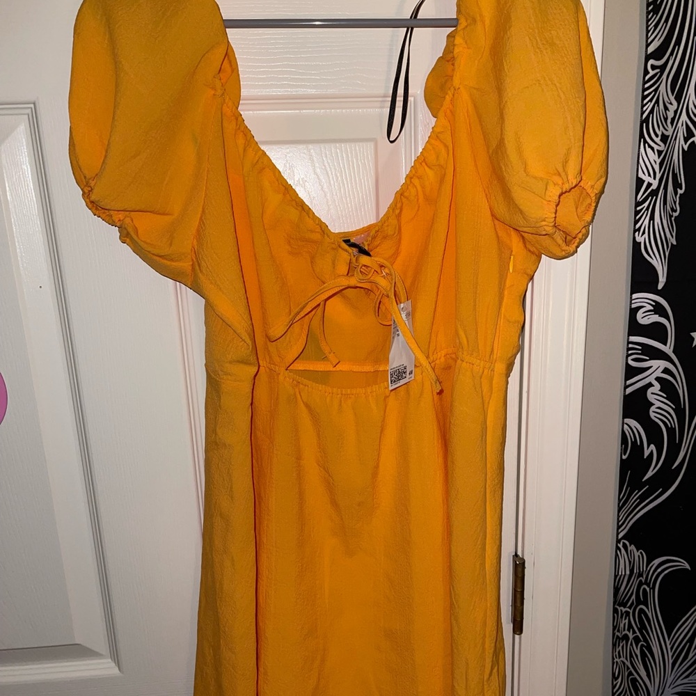 orange dress with cutout